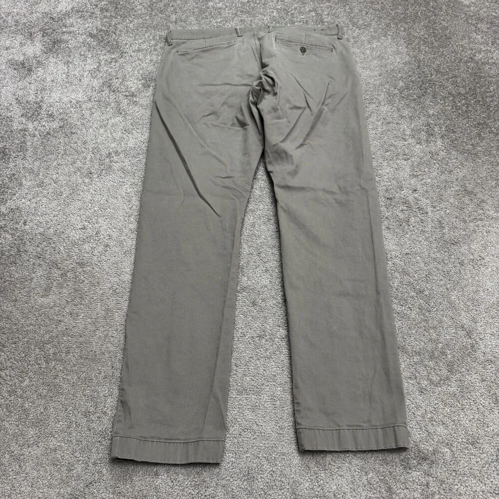 J.Crew 484 Slim Fit Chino Pants Mens 35x32 Gray Straight Leg Flat Front Cotton